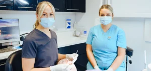 Jenny and dental nurse in the clinic